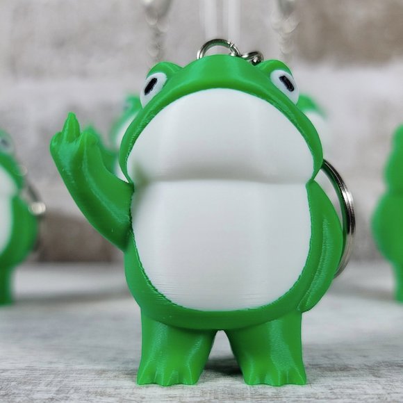 Middle Finger Frog Keychain | Gag Gift | Unique Gift | 3D Printed - Picture 4 of 12